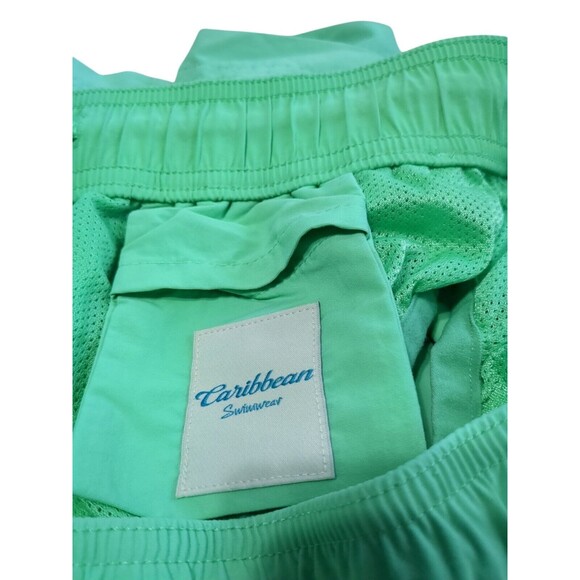 Caribbean Roundtree & Yorke Mint Green Medium Men's Swim Trunks Shorts - Picture 7 of 9